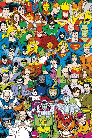 Retro Character Collage Dc Comics Poster Popartuk