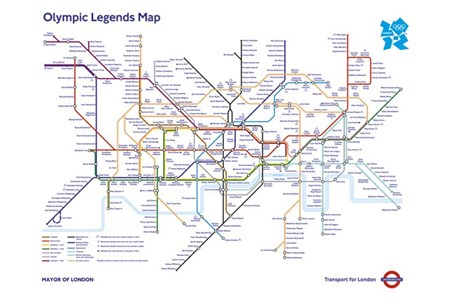 Olympic Legends Map - London Underground