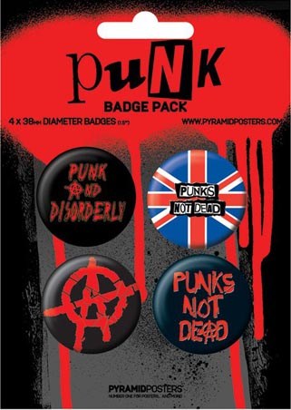 Punk Anarchy - Punks Not Dead - Punk Button Badge Pack