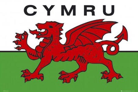Welsh National Flag (Cymru) - Flag of the Country of Wales