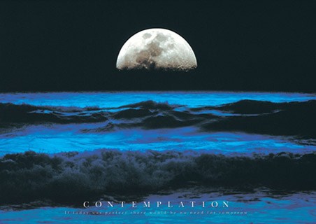 Moon over Breaking Waves - Contemplation, Aspirational