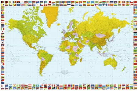 Map of the World - 1 Sheet World Map Mini-Mural