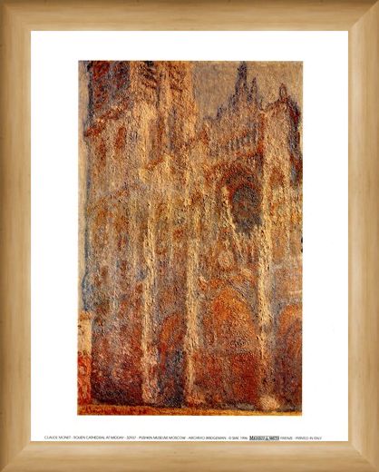 Framed Framed Rouen Cathedral At Midday - Claude Monet