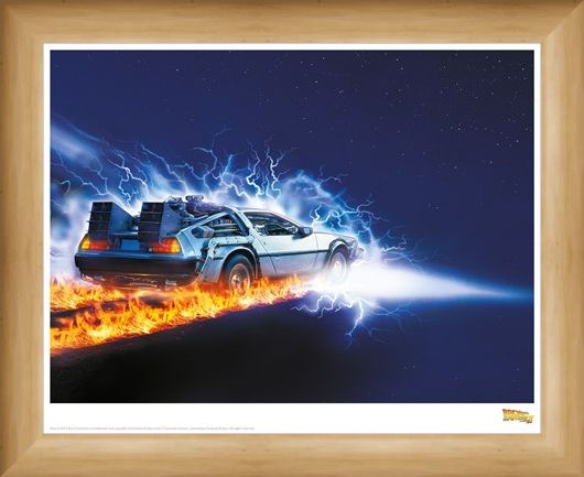 Framed Framed Delorean Fire Light - Back To The Future