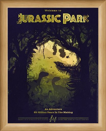 Framed Framed Dino Silhouette - Jurassic Park