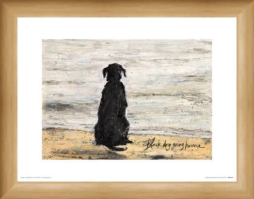 Framed Framed Black Dog Going Home - Sam Toft
