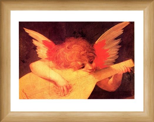Framed Framed Putto Musicante - Rosso Fiorentino