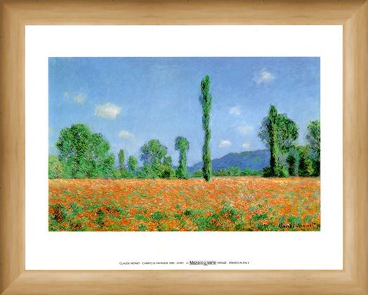 Framed Framed Campo Di Papaveri 1890 - Claude Monet