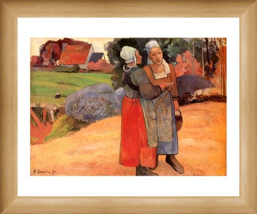 Framed Framed Paysannes Bretonnes - Paul Gauguin