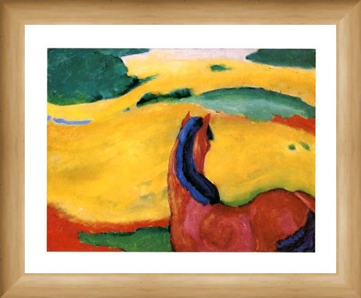 Framed Framed Pferd In Der Landschaft - Franz Marc