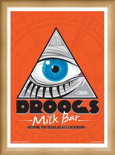 Framed Framed Droogs Milk Bar Mini Poster - Inspired By Clockwork Orange