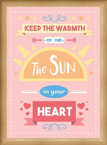 Framed Framed Keep The Warmth Of The Sun In Your Heart - Motivational