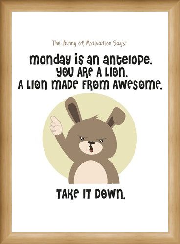 Framed Framed Monday Is An Antelope - The Bunny Of Motivation