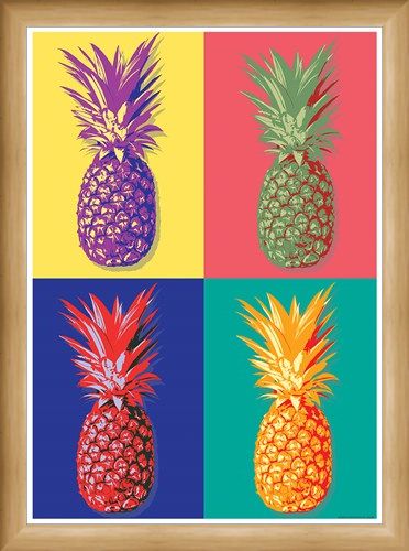 Framed Framed Taste of the Tropics - Pop Art Pineapple