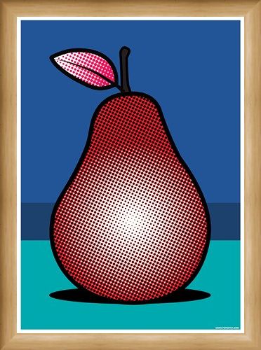 Framed Framed A Pop Art Pear - Red Fruit