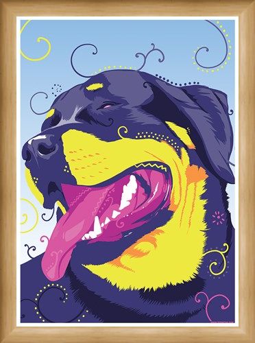 Framed Framed One Hippy Dog - Psychedelic Rottweiler