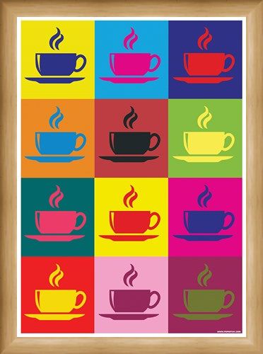 Framed Framed Coffee Kaleidoscope - Pop Art Percolator
