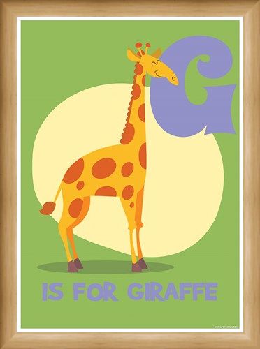 Framed Framed G...is for Giraffe - Animal Education
