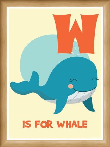 Framed Framed W Is For Whale - Learning By Pictures