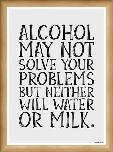 Framed Framed Alcohol May Not Solve Your Problems - Drink