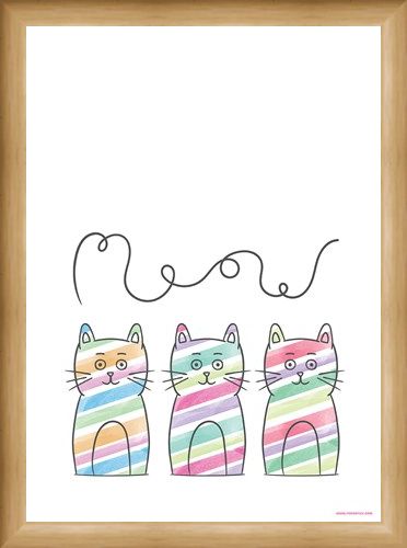 Framed Framed Meow - Stripy Trio