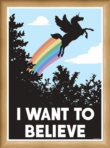 Framed Framed Delusional Unicorn - I Want To Believe