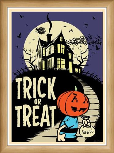 Framed Framed Trick Or Treat - Retro Halloween