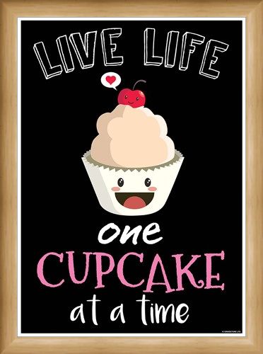 Framed Framed Cheeky Treat - Live Life One Cupcake At A Time