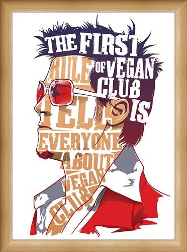 Framed Framed The First Rule Of Vegan Club Mini Poster -