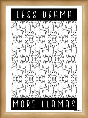 Framed Framed Less Drama More Llamas - Furry Frenzy