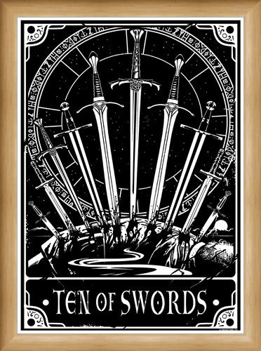 Framed Framed Ten Of Swords - Deadly Tarot