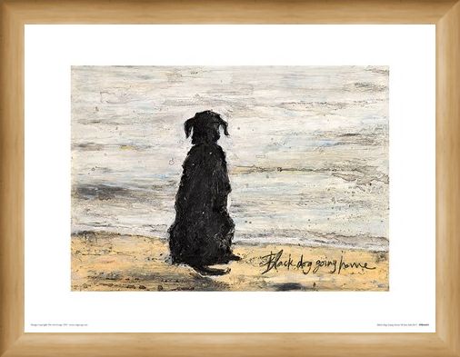 Framed Framed Black Dog Going Home - Sam Toft