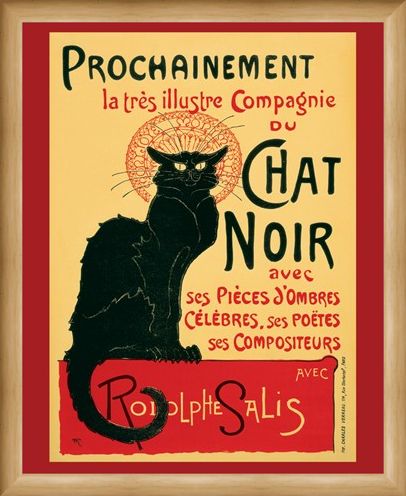 Framed Framed Tournee du Chat Noir (Turn of the Black Cat) - Theophile Alexandre Steinlen