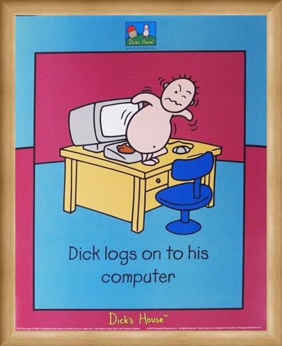Framed Framed Dick Logs on to his Computer - Dick's House