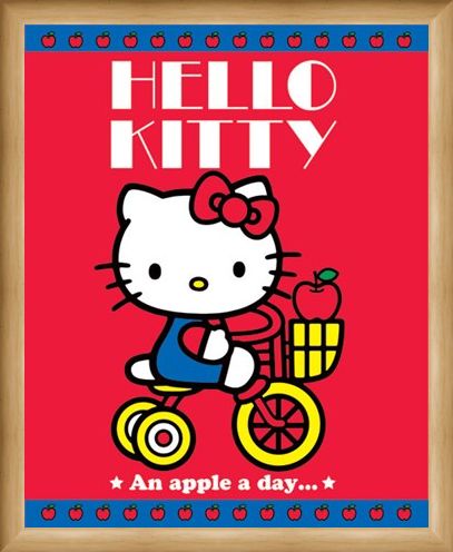 Framed Framed Hello Kitty - An Apple A Day