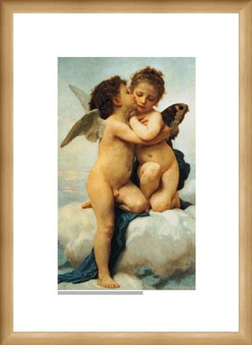 Framed Framed The First Kiss, 1873 - William Adolphe Bouguereau