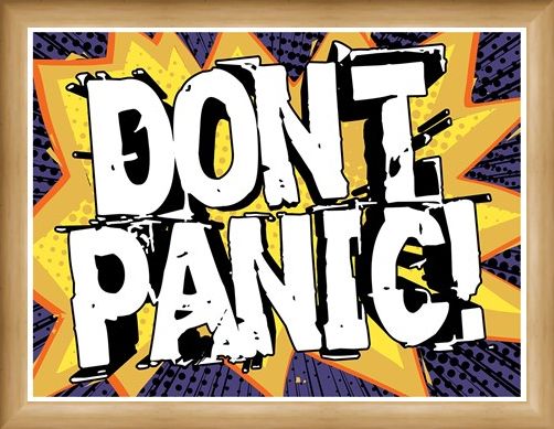Framed Framed Don't Panic - Pop Art Style