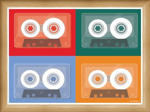 Framed Framed Colourful Tapes - Cassette Quad