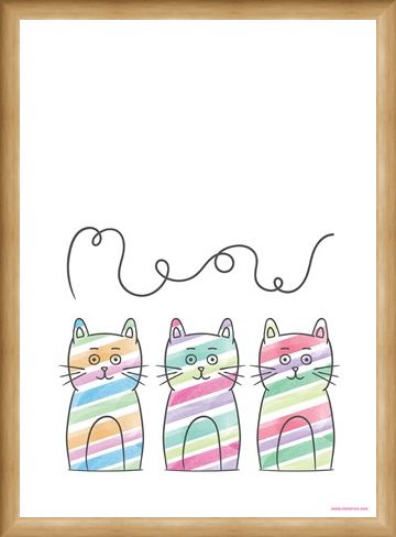 Framed Framed Meow - Stripy Trio