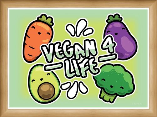 Framed Framed Fruits & Roots! - Vegan 4 Life