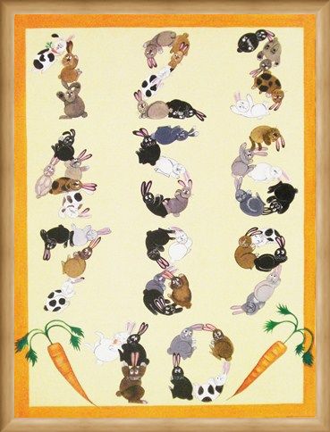 Framed Framed Counting Bunnies - Educational Fun