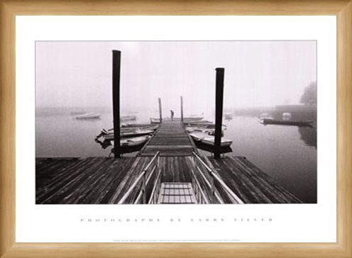Framed Framed Misty Harbour - Larry Silver