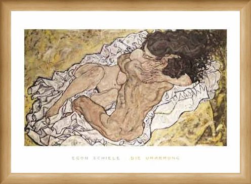 Framed Framed The Embrace (Lovers II), 1917 - Egon Schiele
