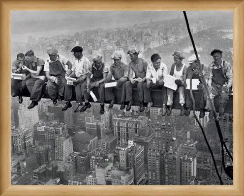 Framed Framed Lunch on a Skyscraper - Iconic New York Photo