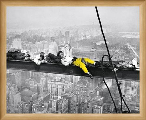 Framed Framed Yellow Highlight - Men on a Girder