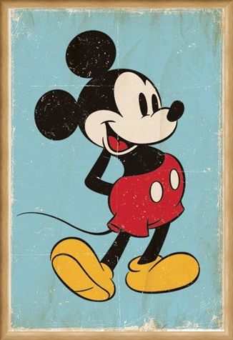 Framed Framed Retro Mickey Mouse - Walt Disney