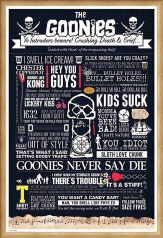 Framed Framed Intruders Beware - The Goonies Typographic