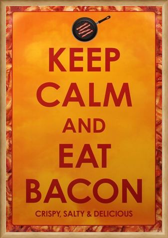 Framed Framed Crispy Salty & Delicious - Keep Calm and Eat Bacon
