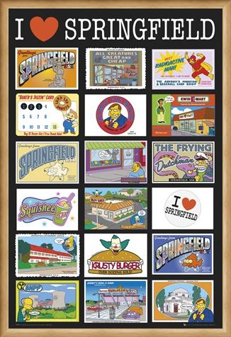 Framed Framed I Love Springfield - TV's Favourite Fictional Town