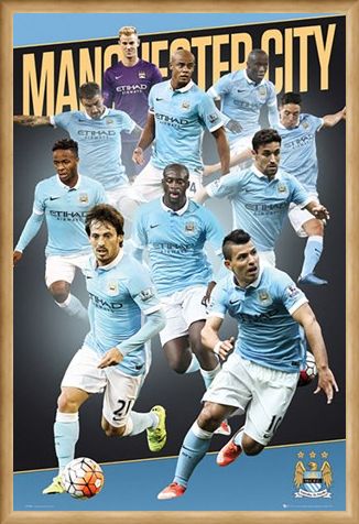 Framed Framed Team Players 2015/16 - Manchester City Football Club